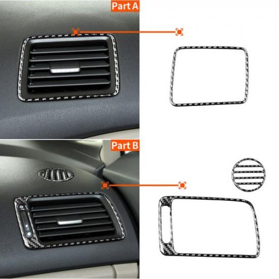 3Pcs For Honda Civic Carbon Fiber Passenger Side Air Vent Outlet Cover Trim
