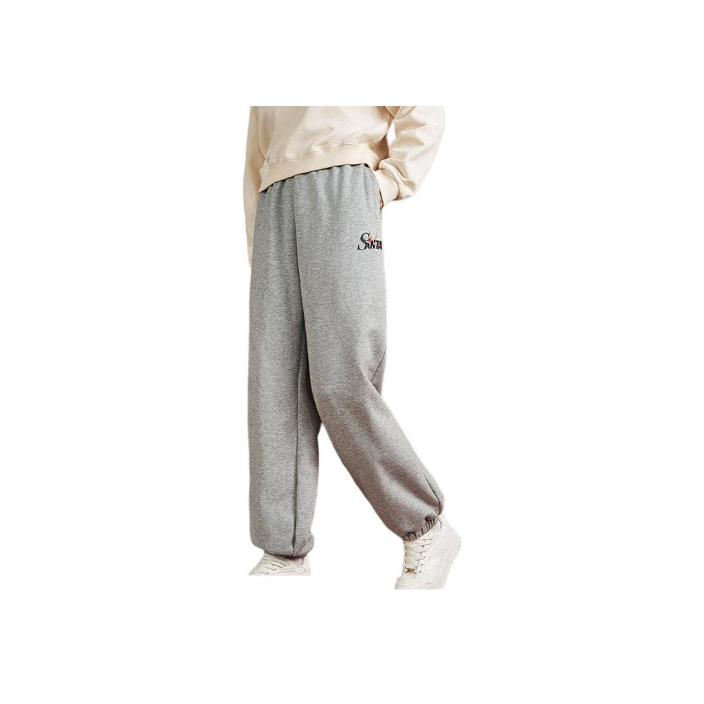 Anta Comfortable Casual Simple Tapered Loose Fit Knitted Sports Pants Men Bottoms Gray Gray-Pattern 972511302-2