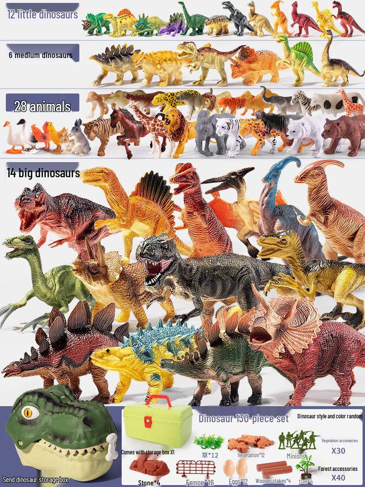 Weiche Dinosaurier-Spielzeuge für Kinder - Triceratops & Tyrannosaurus Rex Tierfiguren Set