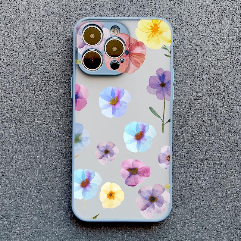 INS Painting Flower Phone Cases For iPhone 11 Case iPhone 17 16 13 12 15 14 Pro Max Mini 14 15 16 Plus XS X XR Shockproof Covers