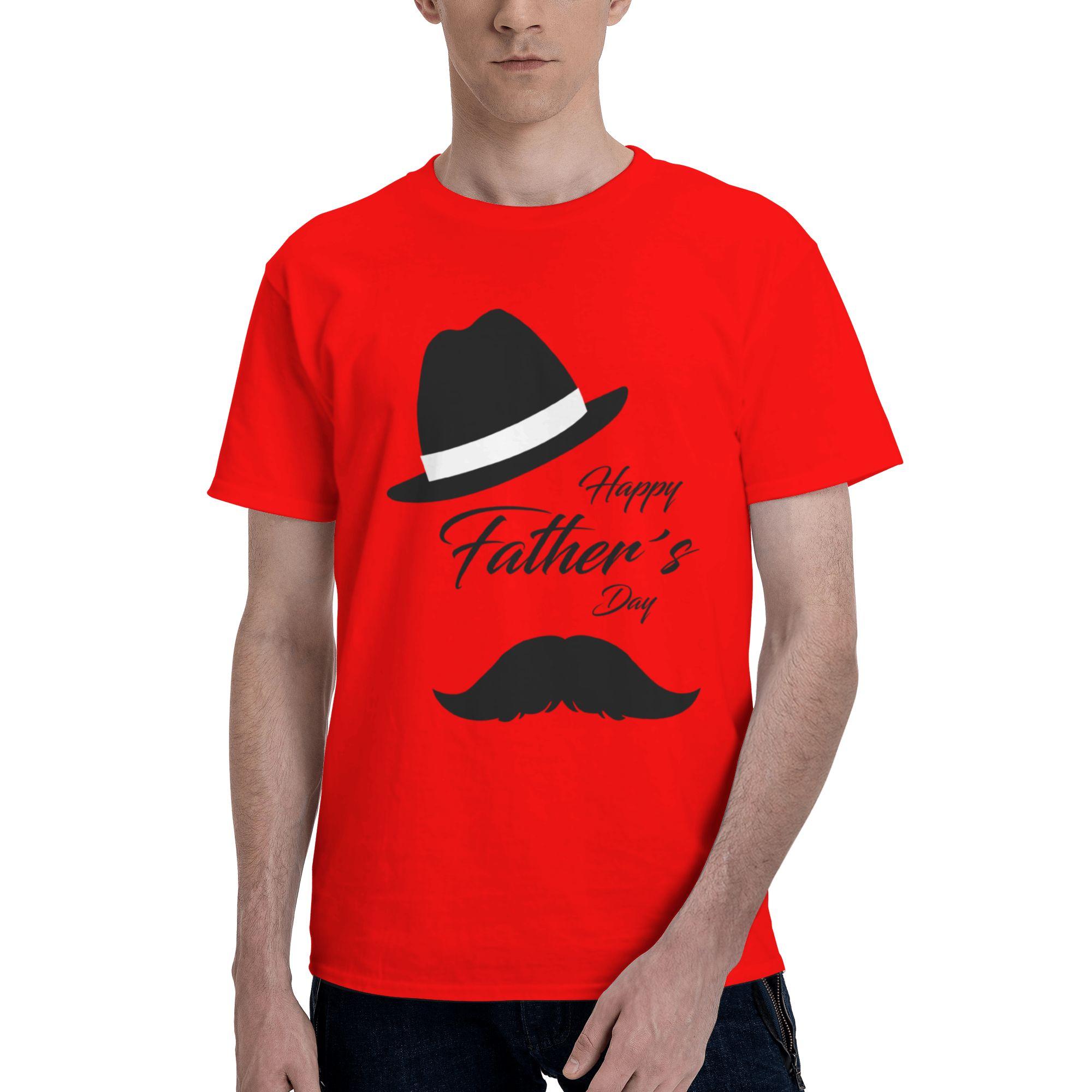 happy day Mens T Shirts Fathers Day Fashion Tee Shirt Short Sleeve Crewneck Pure Cotton Adult Clothing TShirt S