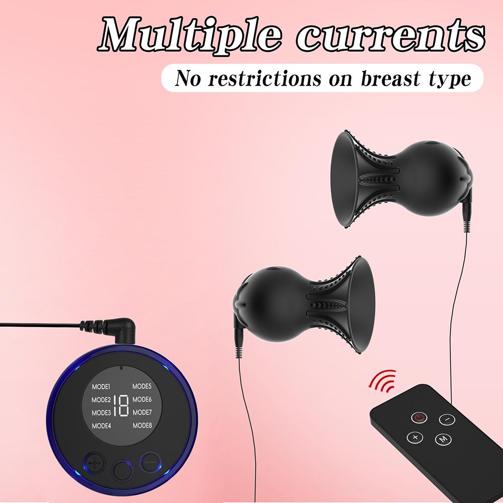 Wearable Electric Shocker Nipple Sucker Nipple Clamps Labia Clitoris Clips Breast Clit Masturbator Adult Games Sex Toys for Women Men SM Masturbator