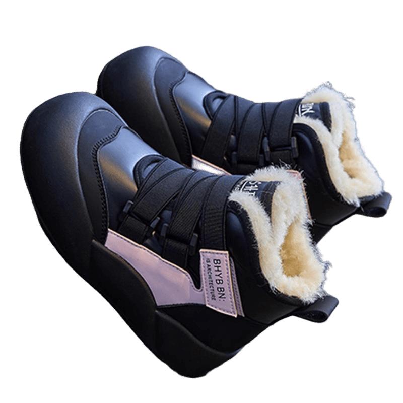 

Girl s cotton shoes boy s winter cotton shoes with thickening and fleece lining baby shoes children s ankle boots 27 чорний