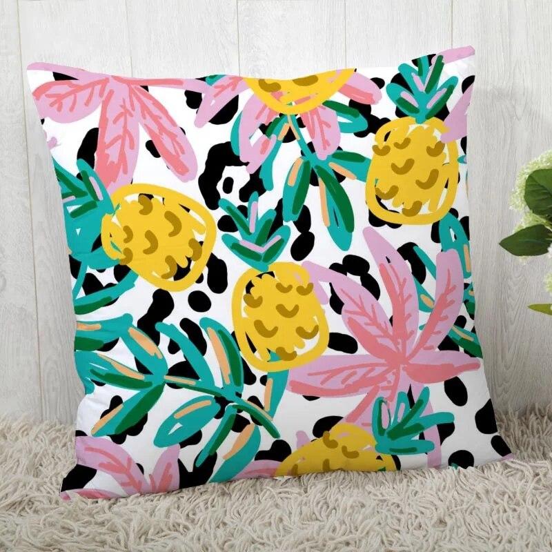Pillowcase Pineapple Pattern Square  Christmas Zipper