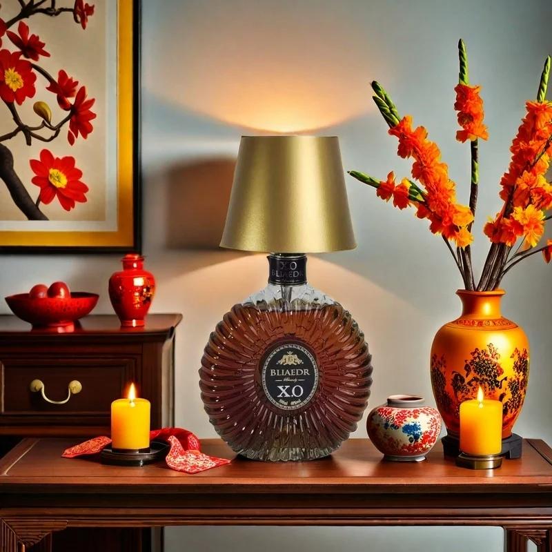 USB Charge Bottle Table Lamp Touch Control 3 Colors and Stepless Dimming Night Lamp For Restaurant Bar Wine Bottles Desk Lights