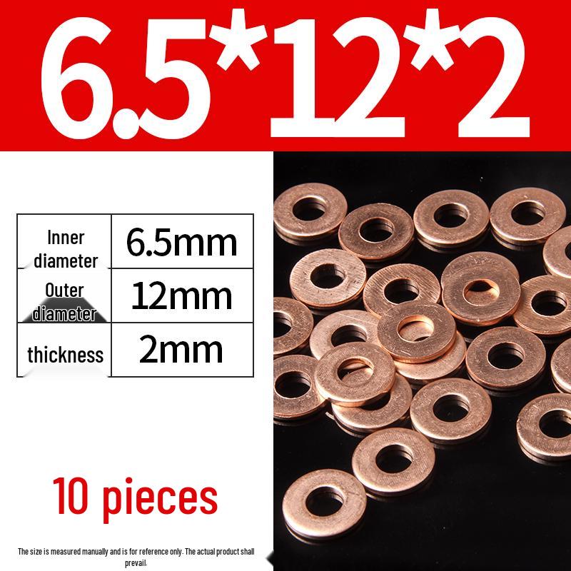 2mm Pure Red Copper Sealing Ring Marine Instrument Flat Washer