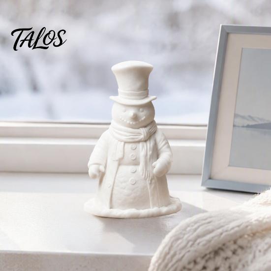 Unique Christmas Present 3D Printed Gentleman Snowman Figurine, Decorative Desktop Ornament, DIY Paintable White Unpainted Craft Ornament Statue