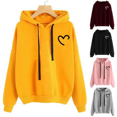 Mulheres Outono Inverno Lã Com Capuz Senhoras Padrão Estampa Manga Longa Pulôver Moletom Com Capuz Tops