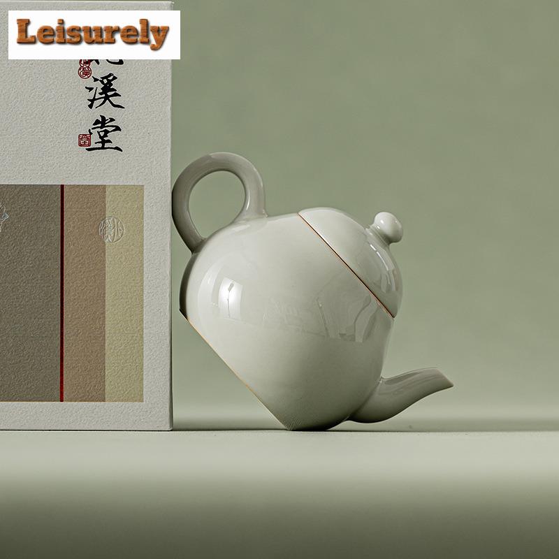 150ML Beixitang Handgefertigte Eis-Tischfarbe Keramik Teekanne Kreative Birnenform Kanne Teezubereitungskessel Teeartikel Dekoration Geschenkbox