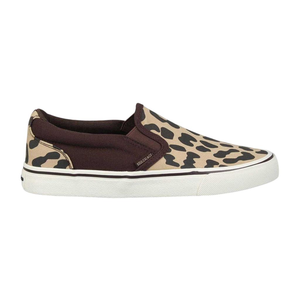 SoulCal Womens/Ladies Leopard Print Canvas Slip-on Trainers