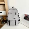 Male Solid Color Backpack Female Large Capacity Travel Backpack Junior High School Student Schoolbag