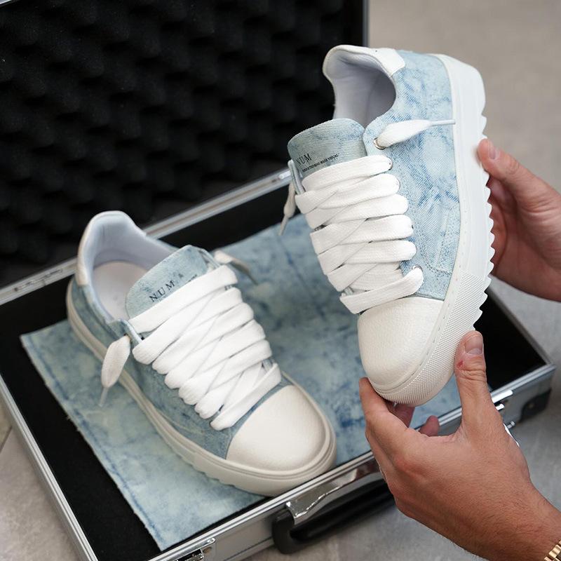 Scarpe Spot scarpe sportive e per il tempo libero scarpe da skateboard uomo denim strappate platform scarpe a panino donna