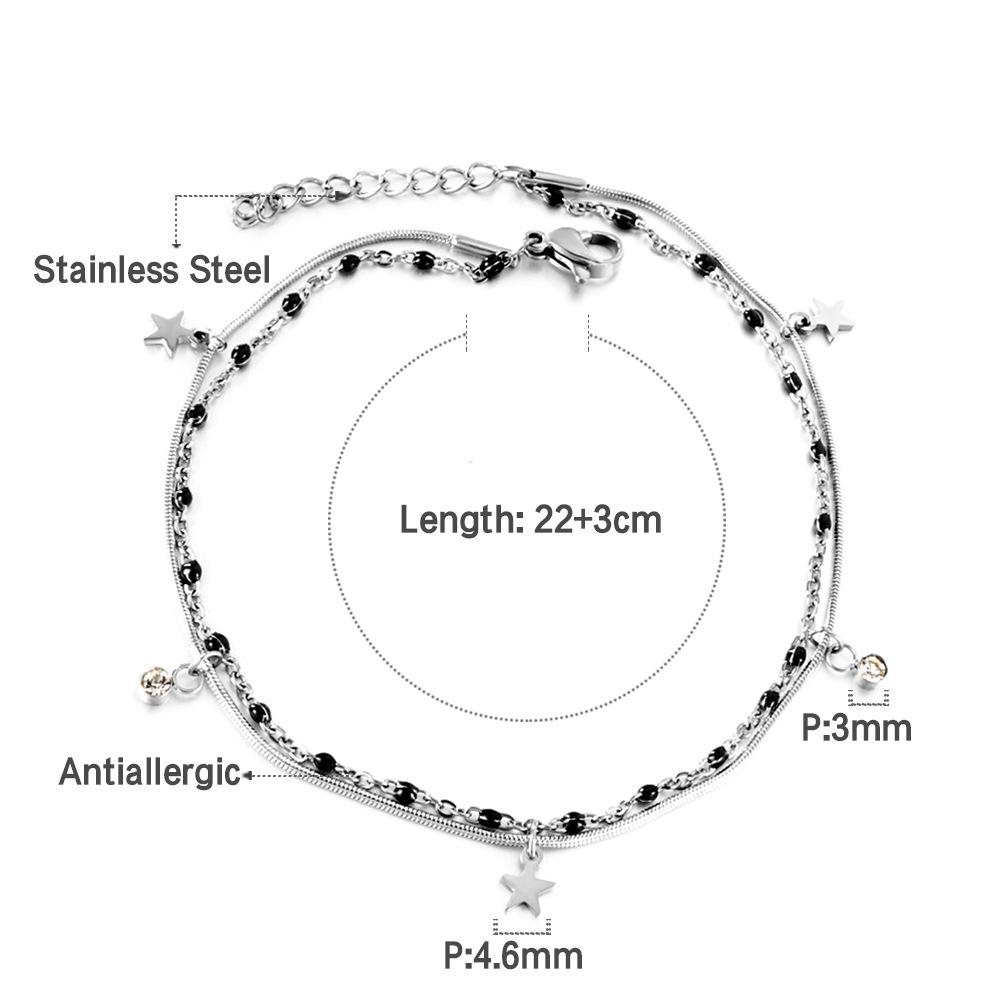 Double Layer Gold Ankle Bracelet Fashionable And Versatile Women's Foot Jewelry Unique Design Delicate Ankle Chain