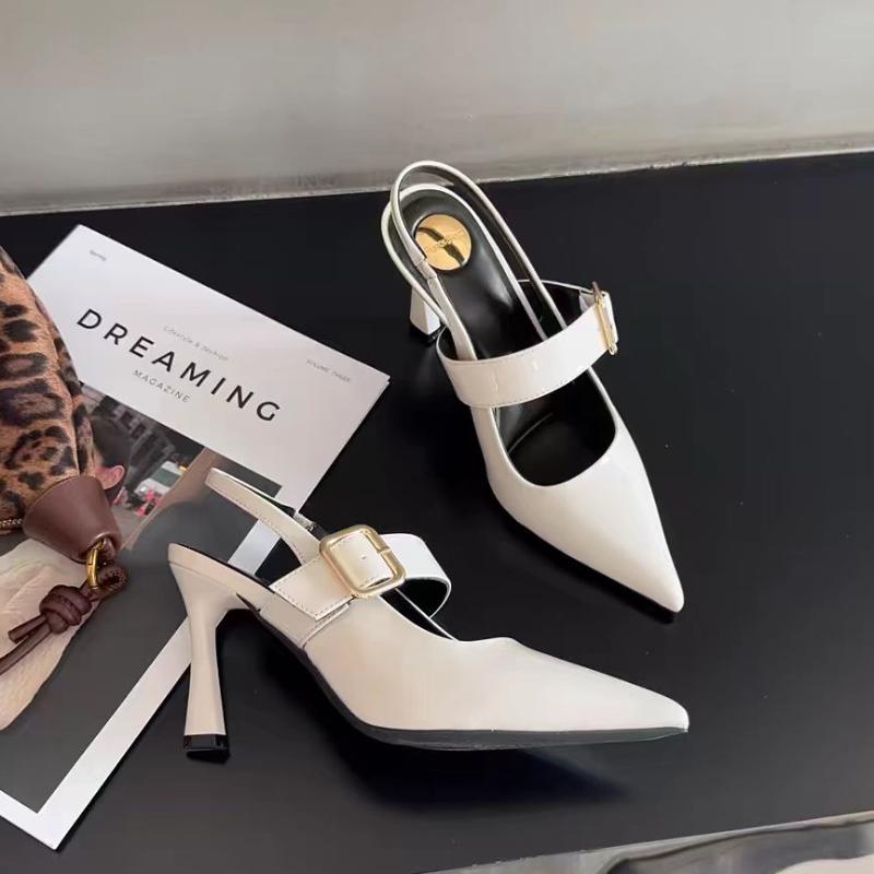 Fashion Women's Stiletto Sandals Summer 2025 New Style Pointed Head Shallow Mouth Line with Anti-slip Wear-resistant High Heels