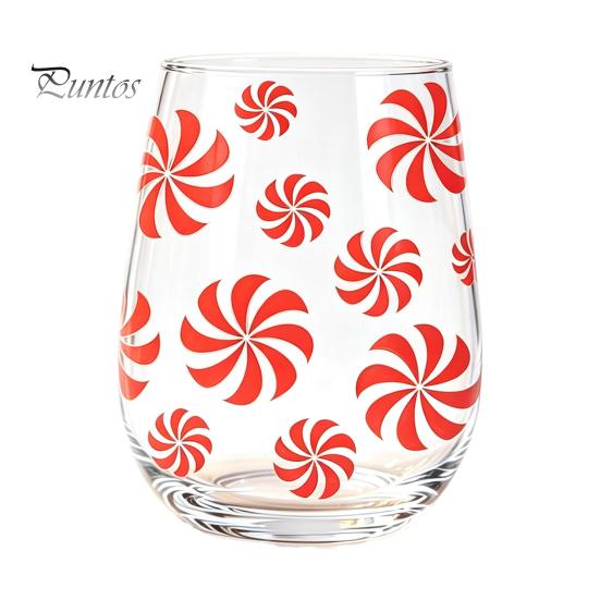 Decorative Party Drinkware Christmas Cocktails Glass, Santa Snowman Reindeer Tree Design Tumbler, 300ml Lead-free Wine Glasses Holiday for Cocktail