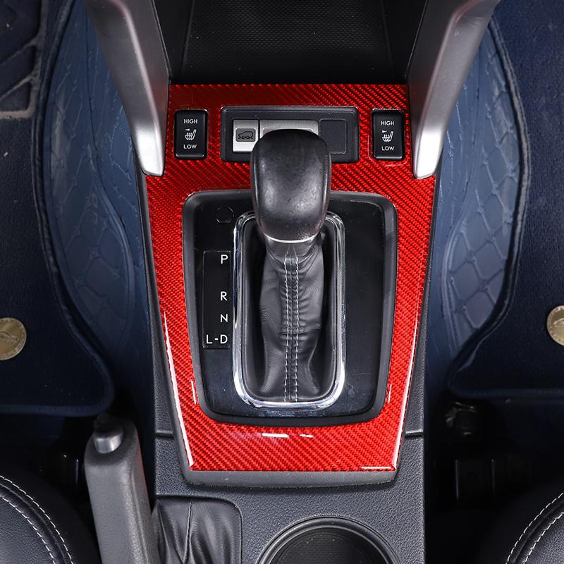 For Subaru Forester 2013-2018 Red Soft Carbon Fiber Interior Kit Dashboard Console Gear Shift Panel Decoration Trim Stickers