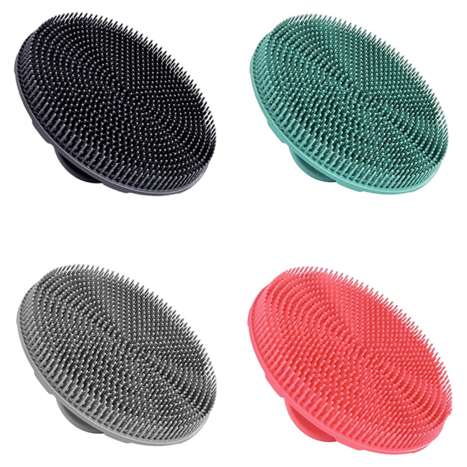 

4pcs Silicone Bath Brushes Body Head Scalp massage Exfoliating Brush Shower Scrubbers Cleansing Skin Hair Brush ship from us