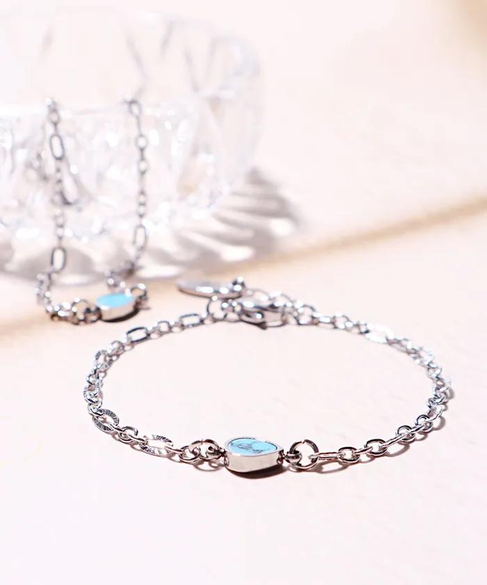 Polarita Turkish Blue Point Chain Bracelet (PLT-BR-125_SV)