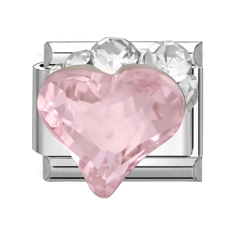 Shiny Zircon Bow Knot Cherry Heart Butterfly Pendant Italian Charm Links Fit 9mm Stainless Steel Bracelet Women DIY Making Gift