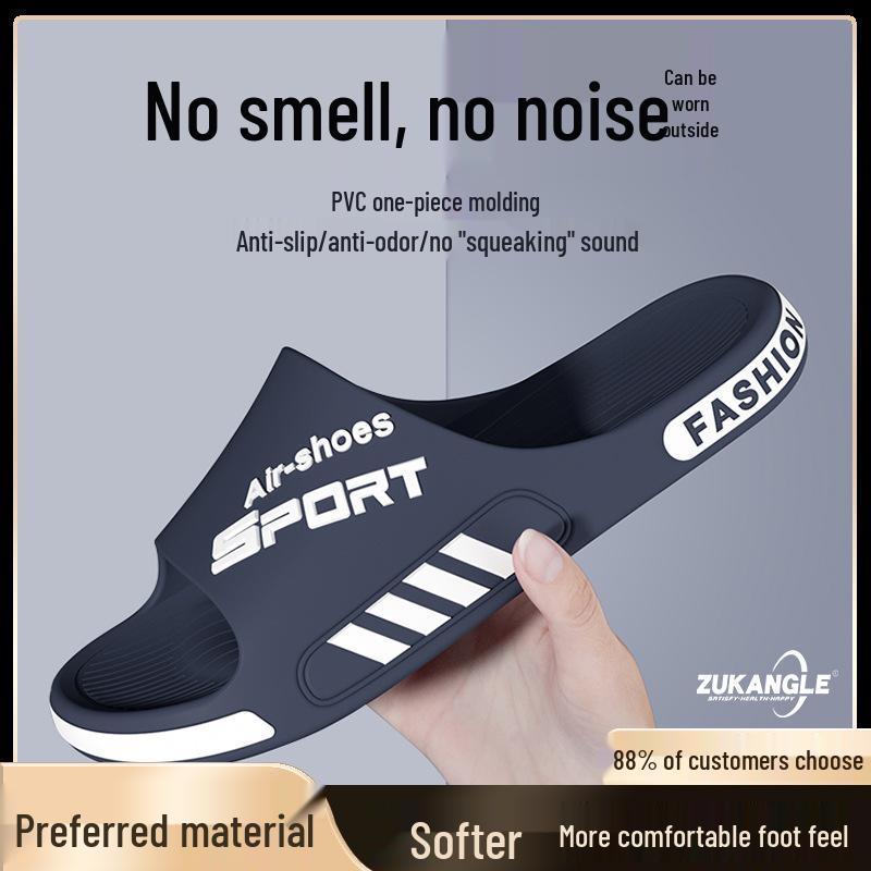 Men's Thick-Soled Non-Slip Slippers - Wear-Resistant & Trendy for Indoor/Outdoor Use