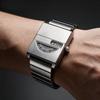 Nuovo orologio quadrato da uomo e da donna creativo a mani libere semplice retrò calendario da donna cinturino in acciaio esplosione