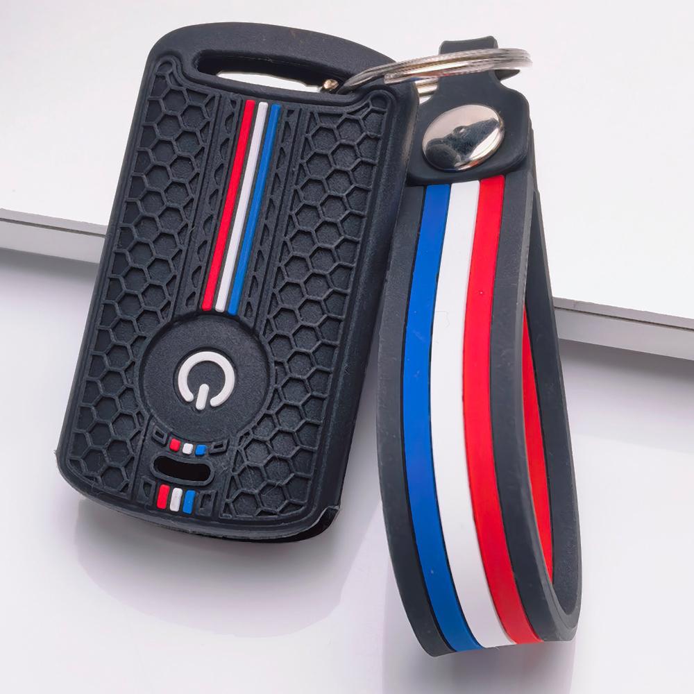 Key Case Cover for YAMAHA with Keychain Motorcycle Key Case Motorcycle Accessory Silicone Material No Color Anti-Scratch Surface Shockproof Structure