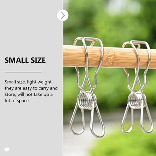 Frcolor Laundry Clips, Clothespins, Hangers, Clothes Drying Racks, Windproof, Stainless Steel, Multipurpose, Spring Bent Clamps, Clothes Drying Racks,