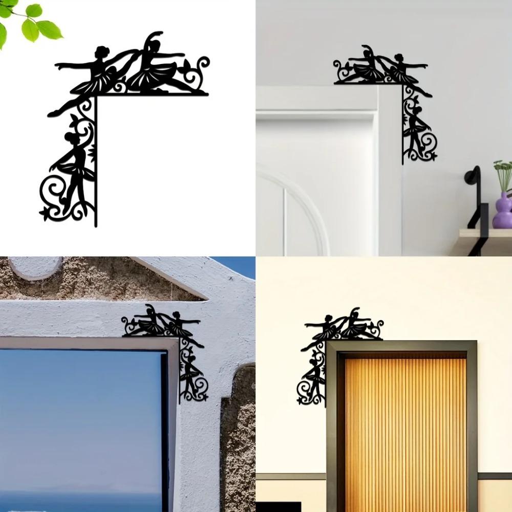 1pc Metal Ballerina Wall Sticker – Decorative Door Corner & Frame Art, Elegant Hanging Wall Art for Dance-Themed Decor