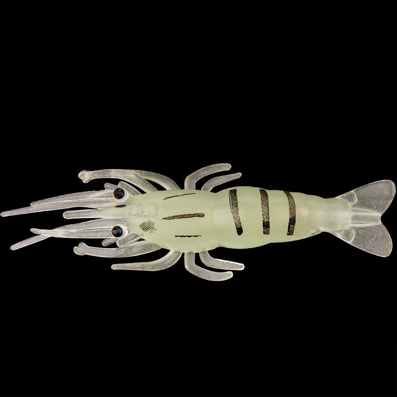 Luminous Soft Shrimp Bait with Hook - 5pcs, Simulated Small Grass Shrimp