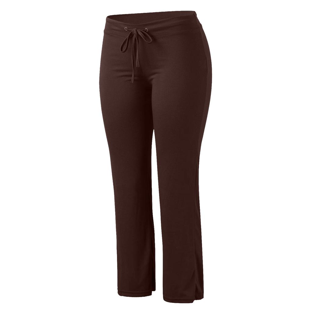 Women's Micro Flared Pants Yoga Pants High Waist Drawstring Lace Hip Lift Color Casual Pants