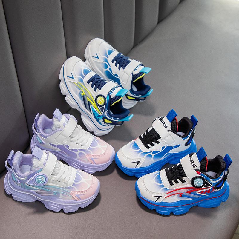 Boys Shoes Leather Waterproof Spring and Autumn Sports Shoes 2025 New Girls Dad Shoes Primary School Students Soft-soled Running Shoes