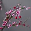 Rosa Künstliche Pfirsichblüten Lebendige Farbe Gefälschte Pflaumenblüten Stiel für Innen- oder Außendekoration