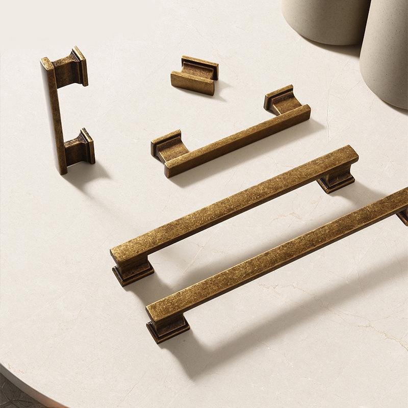 American zinc alloy vintage distressed bronze solid cabinet door drawer handle single double hole furniture wardrobe door handle