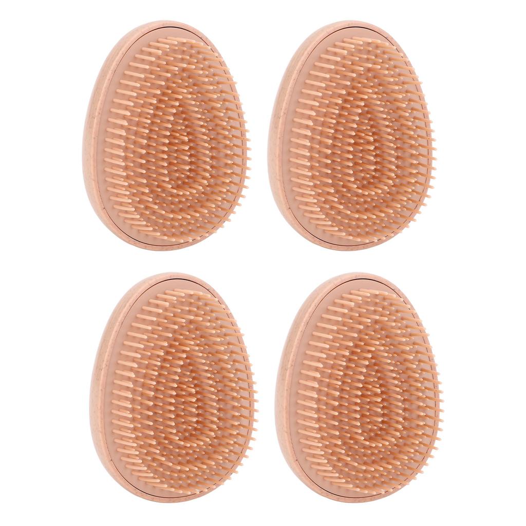 4pcs Wheat Straw Hair Brush Egg Shape Detangling Brush Portable Styling Comb Hair Brush for All Hair