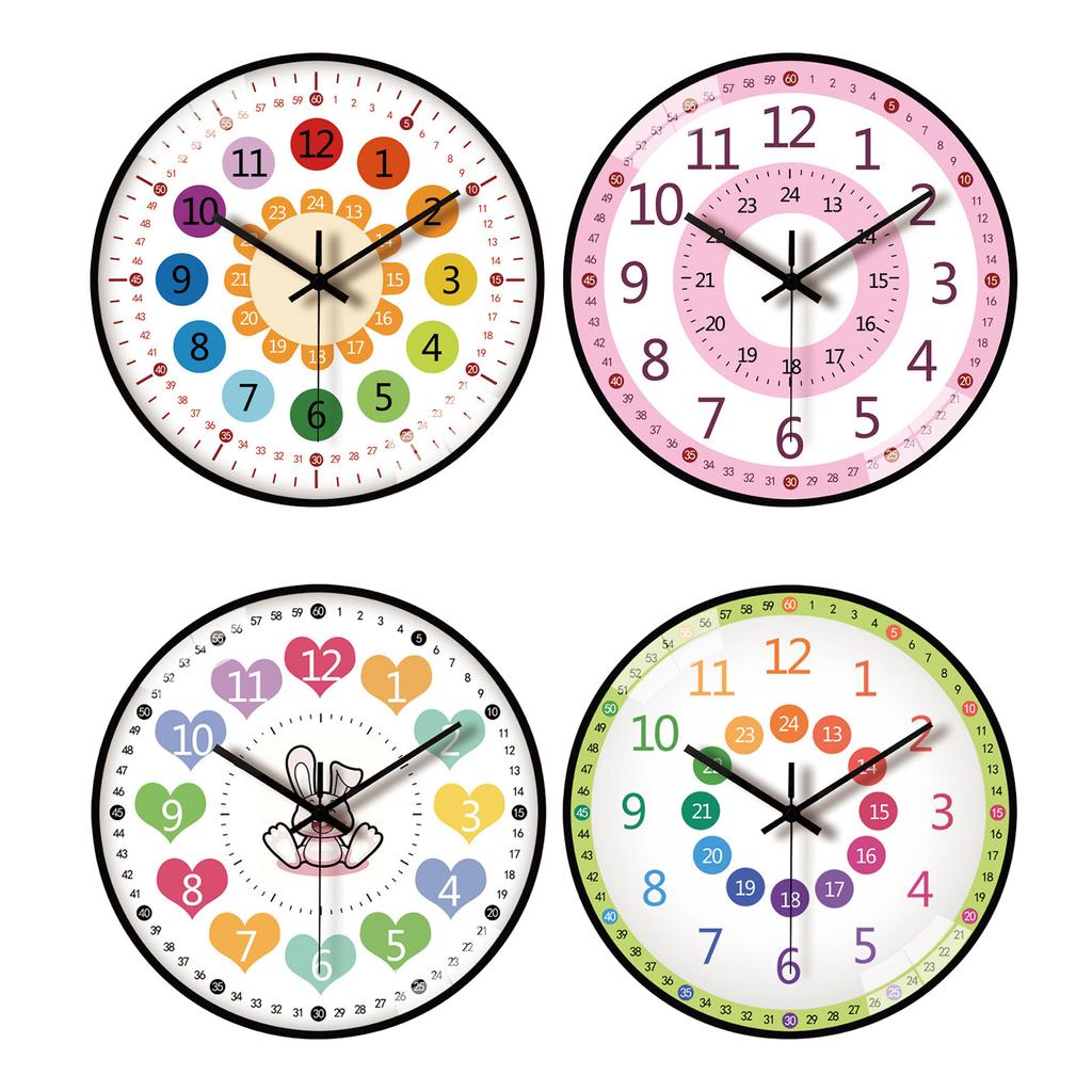 Moderne 8-Zoll-Kinderwanduhr Zeitmanagement Zeitanzeige Lehr-Uhr Leises Quarzwerk Für Heimdekorationen