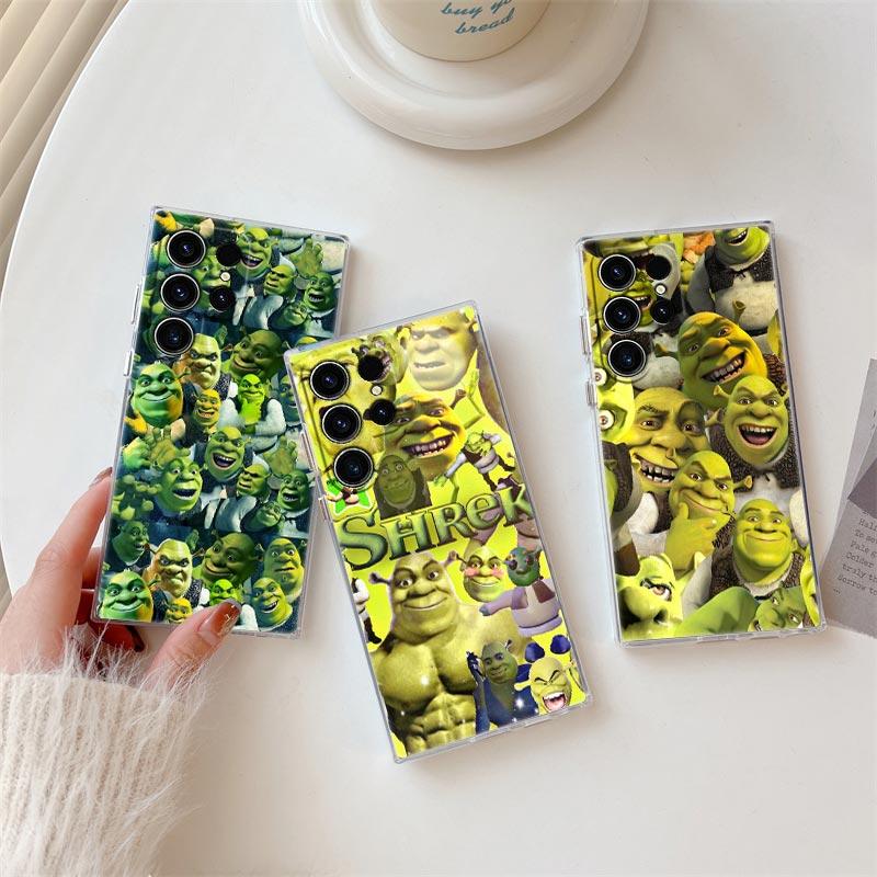 Transparent Case For Samsung Galaxy S26 S25 Ultra S24 S22 S26 Plus S20 S23 S21 S25 FE Clear Cover Cartoon Shreks Art Funny Movie