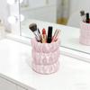 Yousheng Macaron Color Pen Holder, Cloud Pleat Design Pencil Holder, Soft Satin Compact Desktop Organizer for Pens Makeup