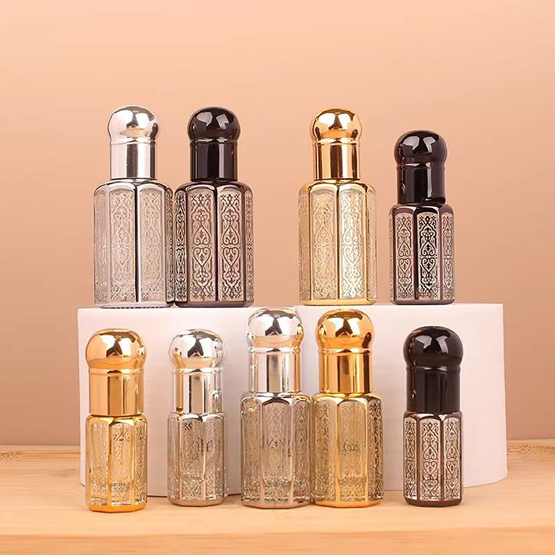 3/6/12Ml Essential Oil Roller Bottle Gold Dropper Perfume Bottles Travel Refillable Roll On Glass Luxury Empty Container
