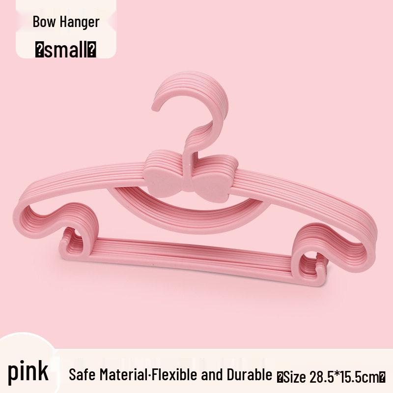 Plastic Kids' Clothes Hanger - Thickened Bow Design for Infants and Home Use