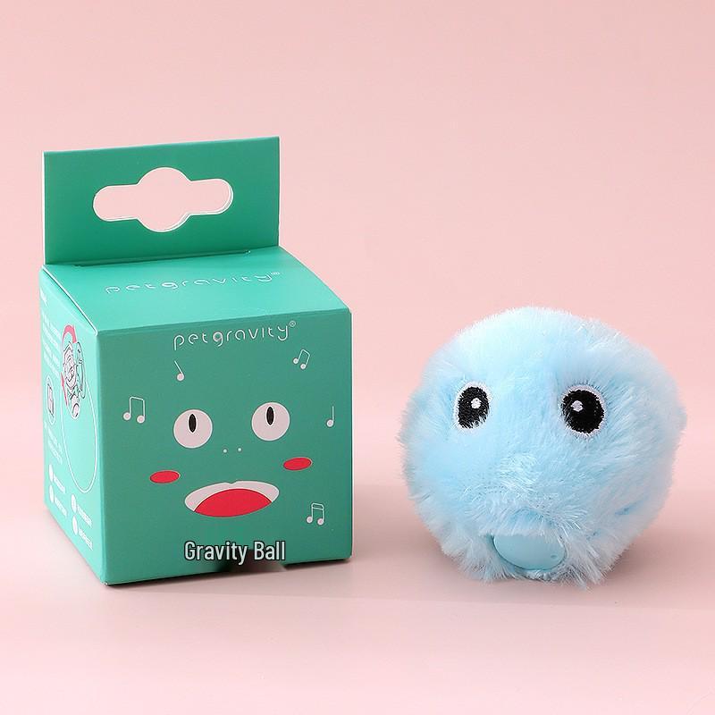 Gravity-Activated Cat Toy: Sound-Emitting Teaser Ball with Catnip for Self-Entertainment & Stress Relief, Bite-Resistant and Teeth-Grinding.