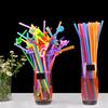 100Pcs/Bag Drinking Straws Eco-friendly Multicolor Portable Flexible Disposable Plastic Drinking Straws Home