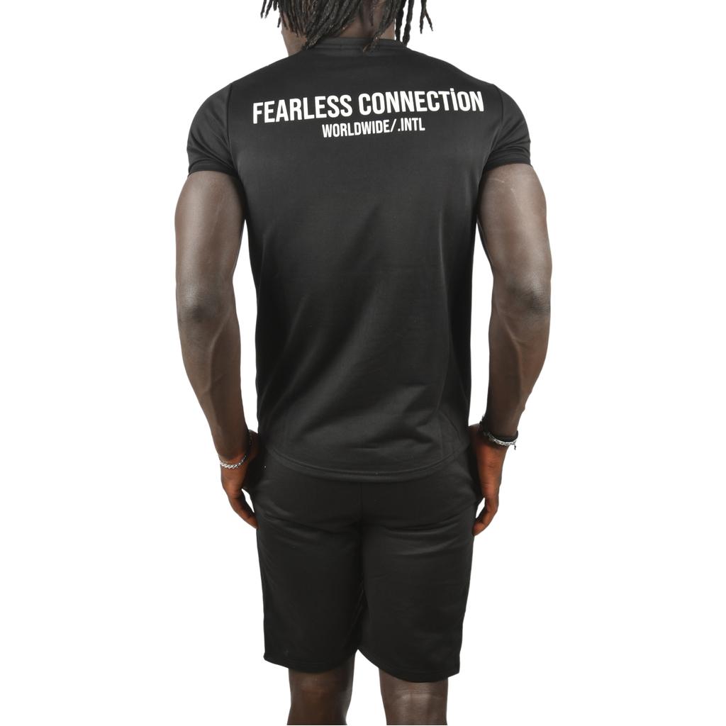 DeepSEA Text Printed Slim Cut Lycra Shorts T-Shirt 2 Piece Set 2403195