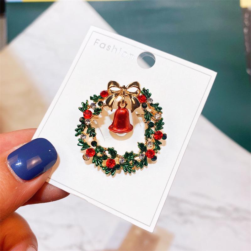 Yimu Alloy Christmas Brooch - Santa Claus & Tree Ornament Corsage