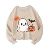 Halloween Ghost Pumpkin Hoodie 2025 - Versatile Long Sleeve for Autumn/Winter