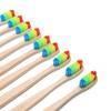 4 6 10PCS Rainbow Colored Double Core Bristles Eco Friendly Bamboo Toothbrush