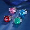 Jewelry Copper Bottom Gold-Plated Simulation Color Treasure Temperament Luxury Ring Heroine Stone 14 * 16