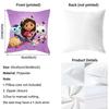 Cartoon Gabbys Dollhouse Cushion Cover Reversible Plush Pillow Cover – For car, sofa, bedroom, perfect as a gift.