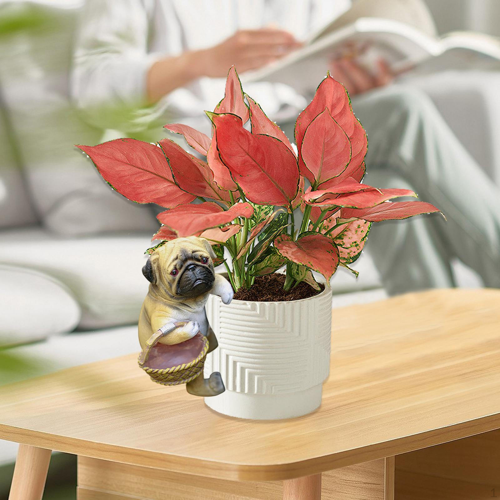 

Висячая статуя животного, милая скульптура, садовый цветочный горшок из смолы, украшение для объятий Style B