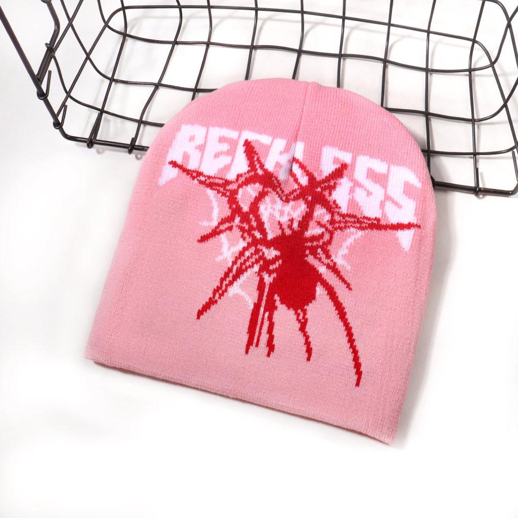 Fashion Spider And Letter Patterns In Casual Warm Knitted Hats For Unisex