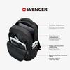 Wego 15.6 Inch Laptop Bag Commuter Backpack School Travel Bag Unisex Black